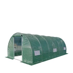 10' x 20' Tunnel Greenhouse Grow Tent w/Ripstop Leno Cover, Cold Frame, Roll-Up Mesh Windows, Round Top Roof, TMG-GH1020R