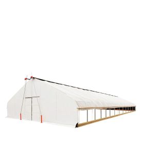 Pro Series 30' x 60' Light Deprivation Two Layer Cover Greenhouse Grow Tent, 6-mil Blackout Tarp and Clear Film, Cold Frame, Hand Crank Roll-Up S