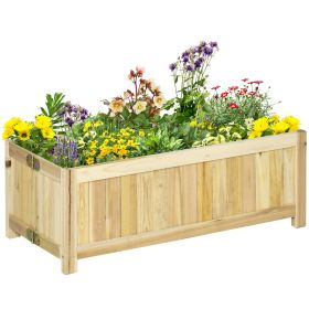 Foldable Wooden Raised Garden Bed 28x12in Elevated Planter Box for Vegetables Herbs Flowers Backyard Patio
