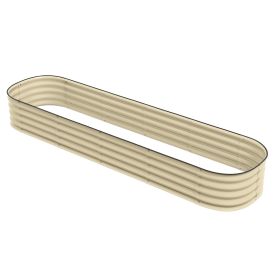 7.9ft Galvanized Raised Garden Bed Kit, Metal Planter Box with Safety Edging for Flowers Vegetables, Cream White