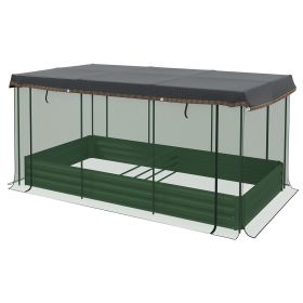 Plant Protection Shade & Cage Raised Bed for Flowers & Vegetables, Green