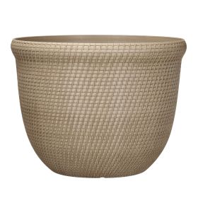 Tatum 100% Recycled Resin Planter, Khaki Chino, 15.8in x 15.8in x 12in