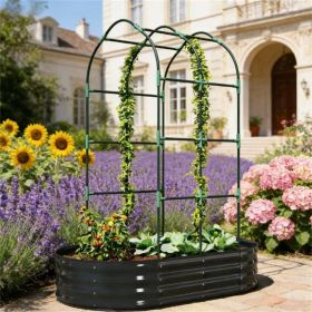Elevated garden bed, planting box, dark gray