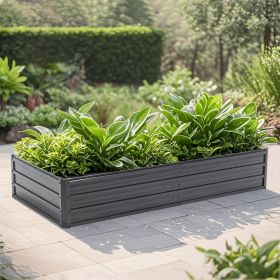 6x3x1 FT Metal Raised Garden Bed Outdoor Reinforced Galvanized Rustproof Colored Steel Planter Boxes for Vegetables