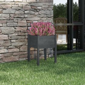 Planter Grey Solid Pinewood 19.7x19.7x27.6 in Durable Planter
