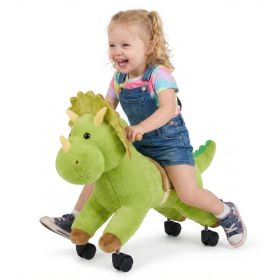 Ride On Horse, Riding Dinosaur Toys For Kids, Features Lifelike Dinosaur Roars, No Battery Required, 360-Degree Flexible Smooth Wheels, Soft Seat (Option: Default)
