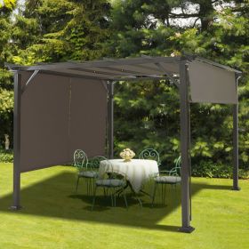 16' x 4' 2 Pieces Universal Replacement Canopy for Pergola Structure Sun Awning (Color: Brown)
